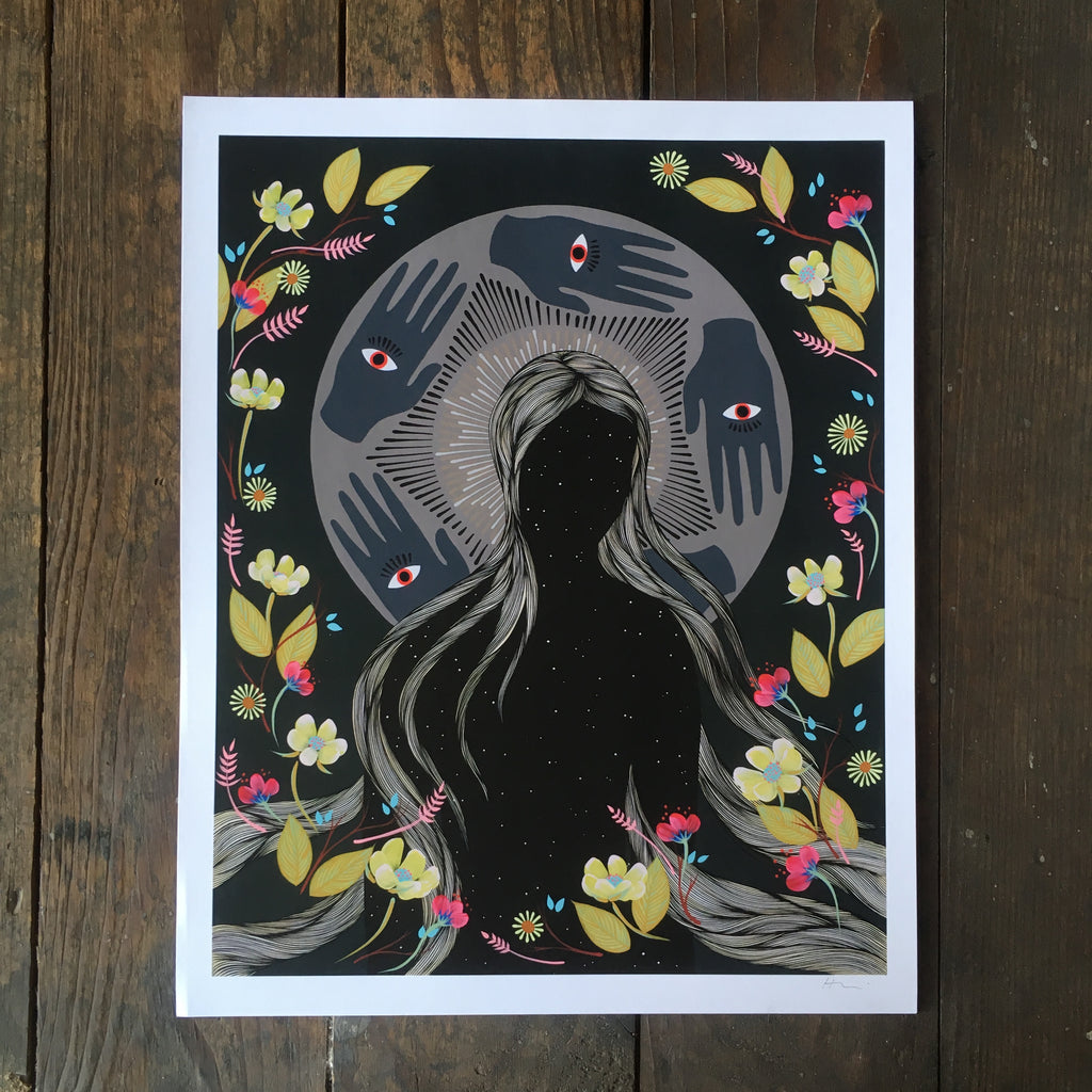 Hannah Dansie art print mystical woman nature botanical