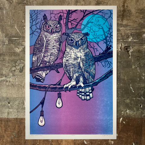 Great Horned Owls - Print